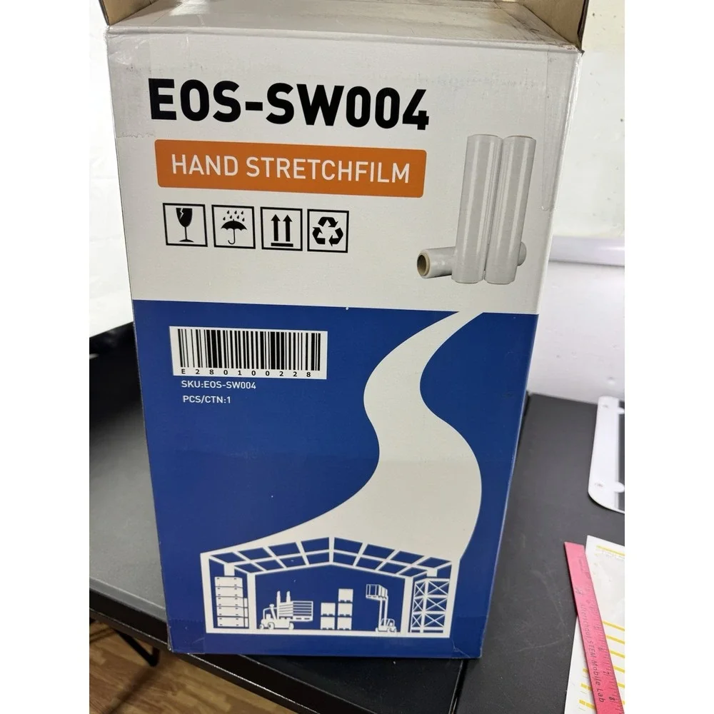 EoS‎ Hand Stretch Wrap, 18 In W X 1500 Ft L, 80 Gauge, Cast Style,
